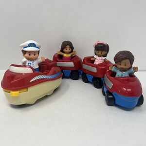 Fisher Price Little People Floaty Boat Train Cars 4 Figures Toddler Toy Set